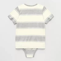 Thereabouts Little & Big Kid Boys Bodysuit Closure Easy-on + Easy-off Adaptive Crew Neck Short Sleeve