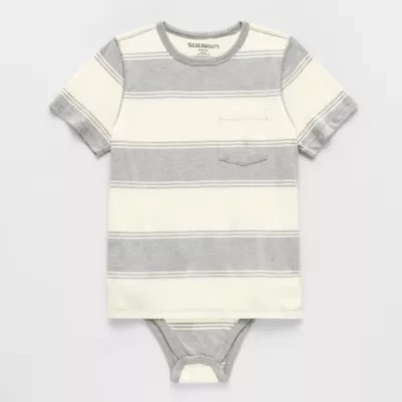 Thereabouts Little & Big Kid Boys Bodysuit Closure Easy-on + Easy-off Adaptive Crew Neck Short Sleeve