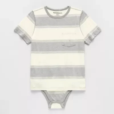 Thereabouts Little & Big Kid Boys Bodysuit Closure Easy-on + Easy-off Adaptive Crew Neck Short Sleeve