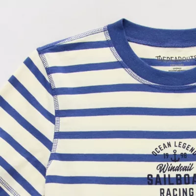 Thereabouts Little & Big Kid Boys Easy-on + Easy-off Hidden Access Opening Crew Neck Short Sleeve Adaptive Regular Fit Graphic T-Shirt