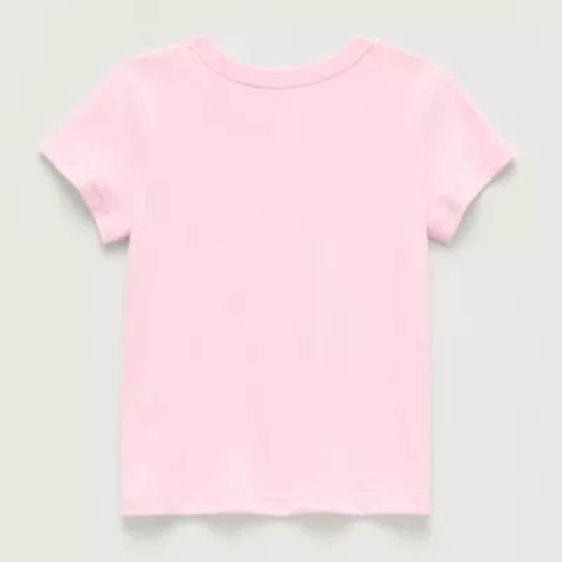 Okie Dokie Toddler & Little Girls Round Neck Short Sleeve Regular Fit Graphic T-Shirt