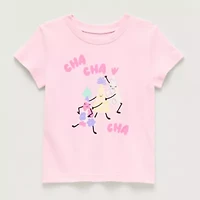 Okie Dokie Toddler & Little Girls Round Neck Short Sleeve Regular Fit Graphic T-Shirt