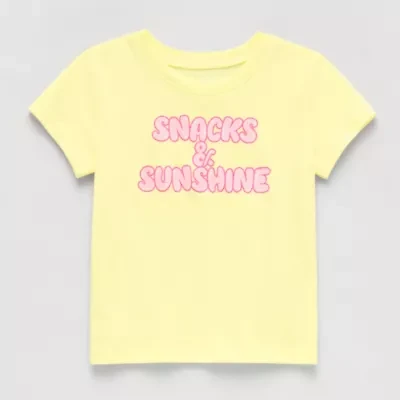 Okie Dokie Toddler & Little Girls Round Neck Short Sleeve Graphic T-Shirt