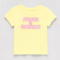 Okie Dokie Toddler & Little Girls Round Neck Short Sleeve Graphic T-Shirt