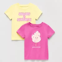 Okie Dokie Toddler & Little Girls Round Neck Short Sleeve 2-pc. Graphic T-Shirt