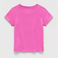 Okie Dokie Toddler Girls Round Neck Short Sleeve Adaptive Regular Fit Graphic T-Shirt