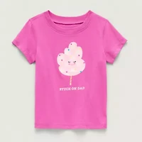 Okie Dokie Toddler Girls Round Neck Short Sleeve Adaptive Regular Fit Graphic T-Shirt