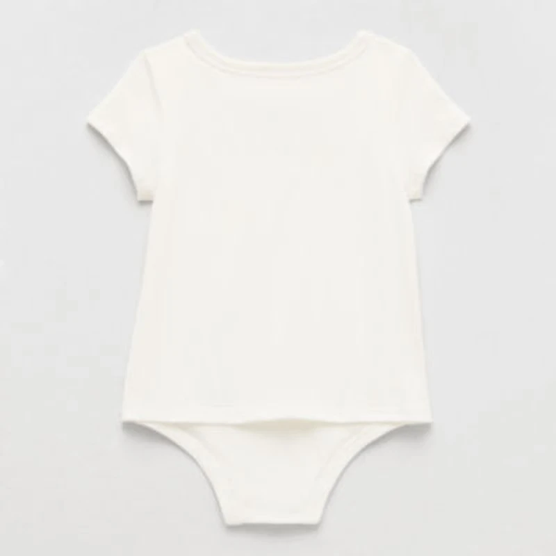 Okie Dokie Toddler Girls Round Neck Short Sleeve Bodysuit