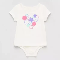 Okie Dokie Toddler Girls Round Neck Short Sleeve Bodysuit