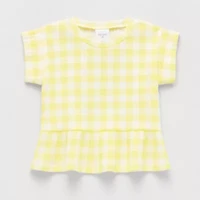 Okie Dokie Toddler & Little Girls Round Neck Short Sleeve Peplum Top