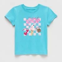 Okie Dokie Toddler & Little Girls Round Neck Short Sleeve Regular Fit Graphic T-Shirt