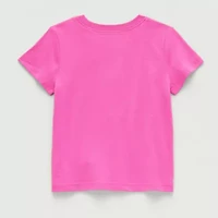 Okie Dokie Toddler & Little Girls Round Neck Short Sleeve Regular Fit Graphic T-Shirt