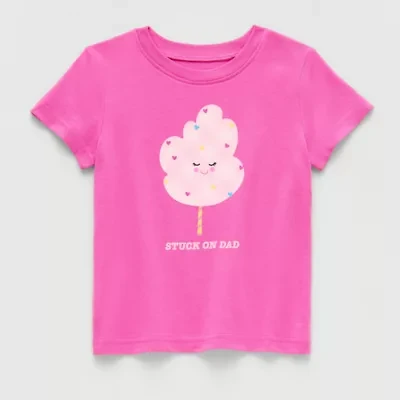 Okie Dokie Toddler & Little Girls Round Neck Short Sleeve Regular Fit Graphic T-Shirt