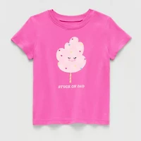 Okie Dokie Toddler & Little Girls Round Neck Short Sleeve Regular Fit Graphic T-Shirt
