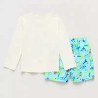 Okie Dokie Toddler & Little Boys Floral 2-pc. Rash Guard Set