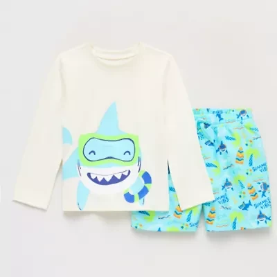 Okie Dokie Toddler & Little Boys Floral 2-pc. Rash Guard Set