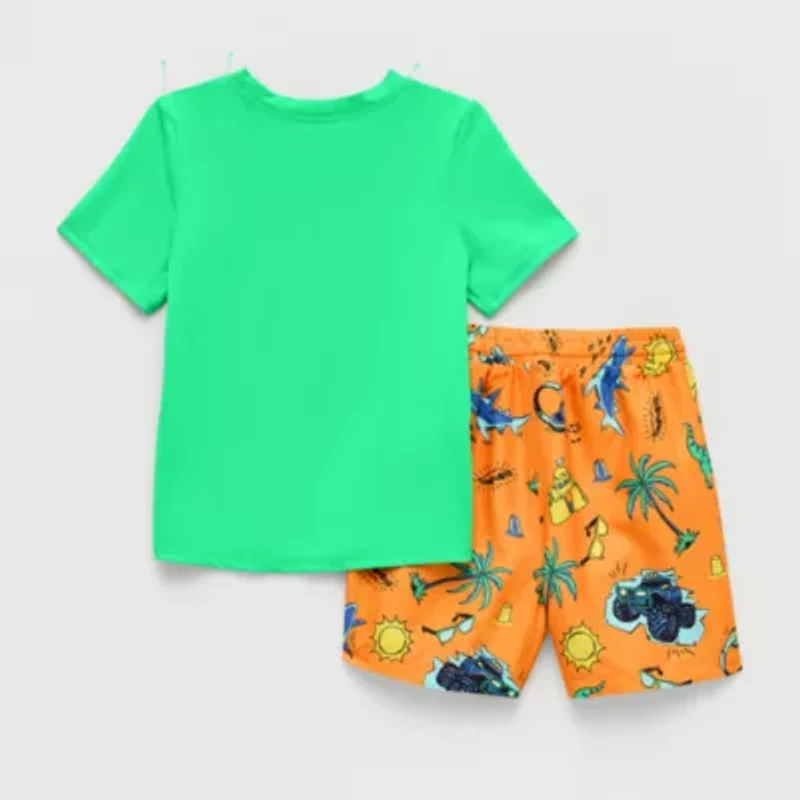 Okie Dokie Toddler & Little Boys Tie Dye 2-pc. Rash Guard Set