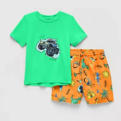 Okie Dokie Toddler & Little Boys Tie Dye 2-pc. Rash Guard Set