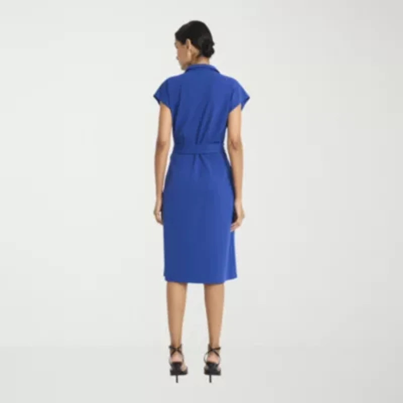 Clover And Sloane Womens Sleeveless Midi Fit + Flare Dress