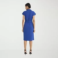 Clover And Sloane Womens Sleeveless Midi Fit + Flare Dress