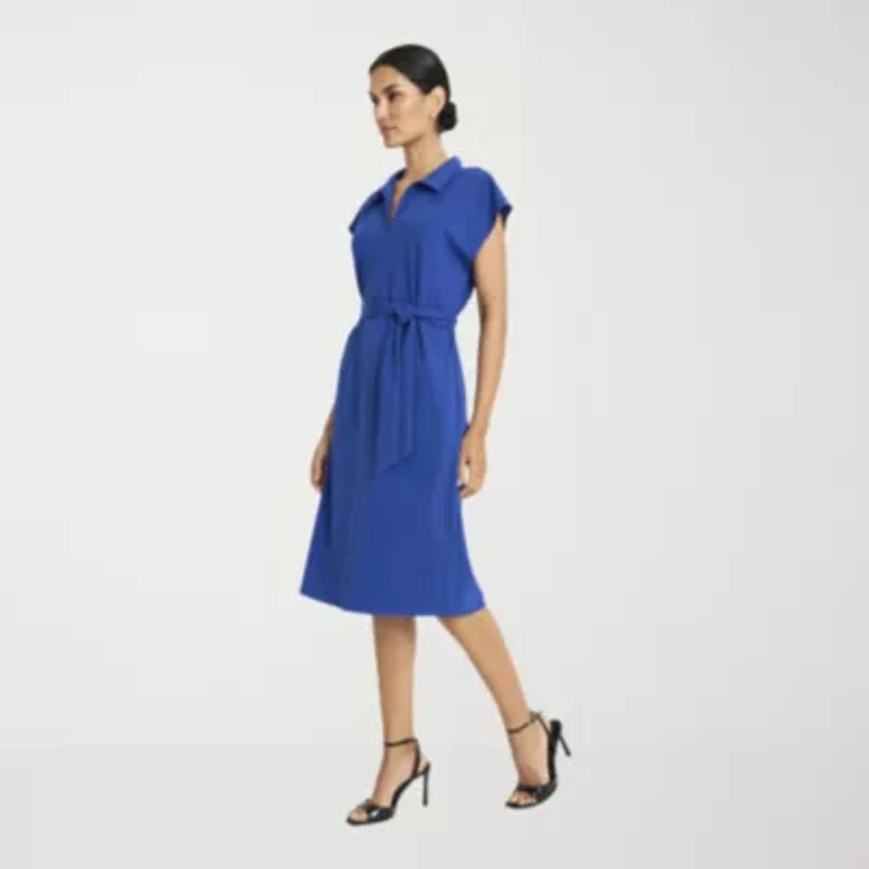 Clover And Sloane Womens Sleeveless Midi Fit + Flare Dress