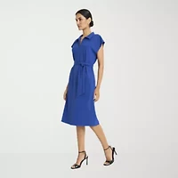 Clover And Sloane Womens Sleeveless Midi Fit + Flare Dress