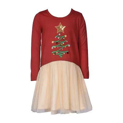 Bonnie Jean Little Girls Long Sleeve A-Line Dress