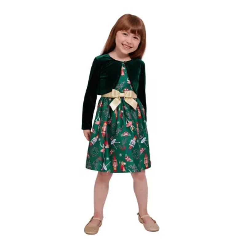 Bonnie Jean Little Girls Sleeveless Velvet Fit + Flare Dress