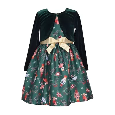 Bonnie Jean Little Girls Sleeveless Velvet Fit + Flare Dress