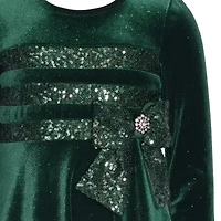 Bonnie Jean Little Girls Long Sleeve Velvet A-Line Dress