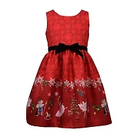 Bonnie Jean Big Kid Girls Long Sleeve Velvet Fit + Flare Dress