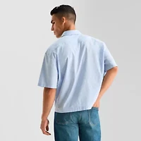 Arizona Mens Short Sleeve Boxy Fit Button-Down Shirt