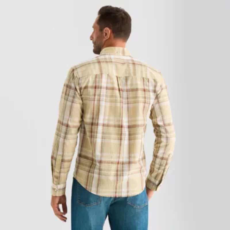 mutual weave Mens Long Sleeve Classic Fit Button-Down Shirt