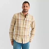 mutual weave Mens Long Sleeve Classic Fit Button-Down Shirt