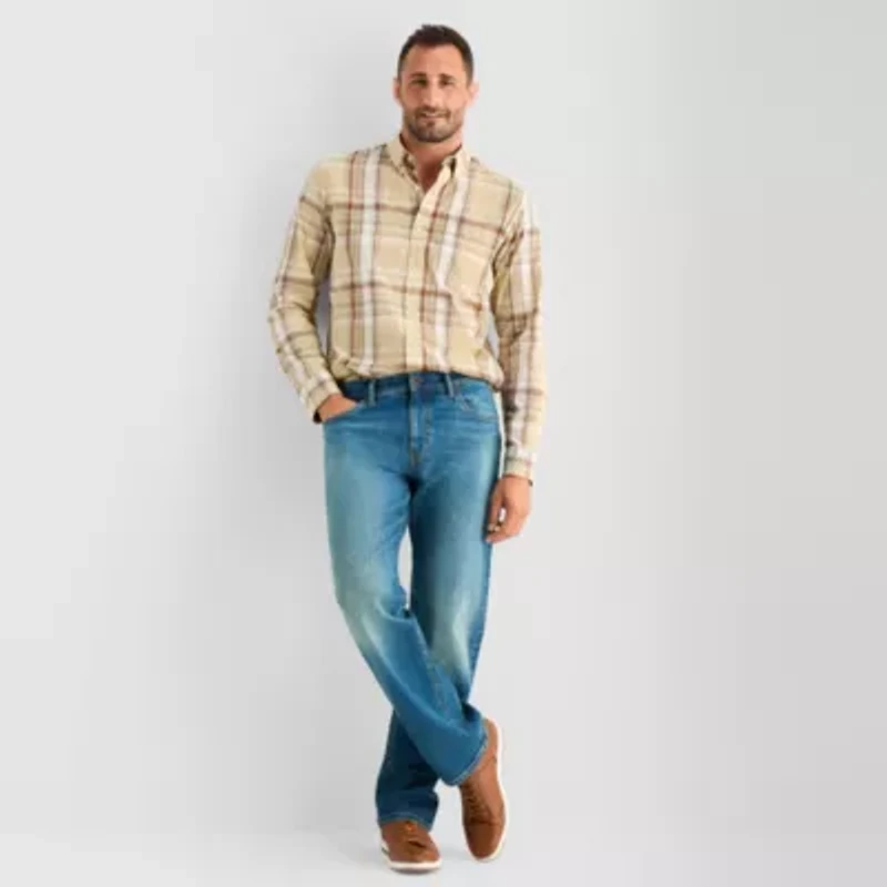 mutual weave Mens Long Sleeve Classic Fit Button-Down Shirt