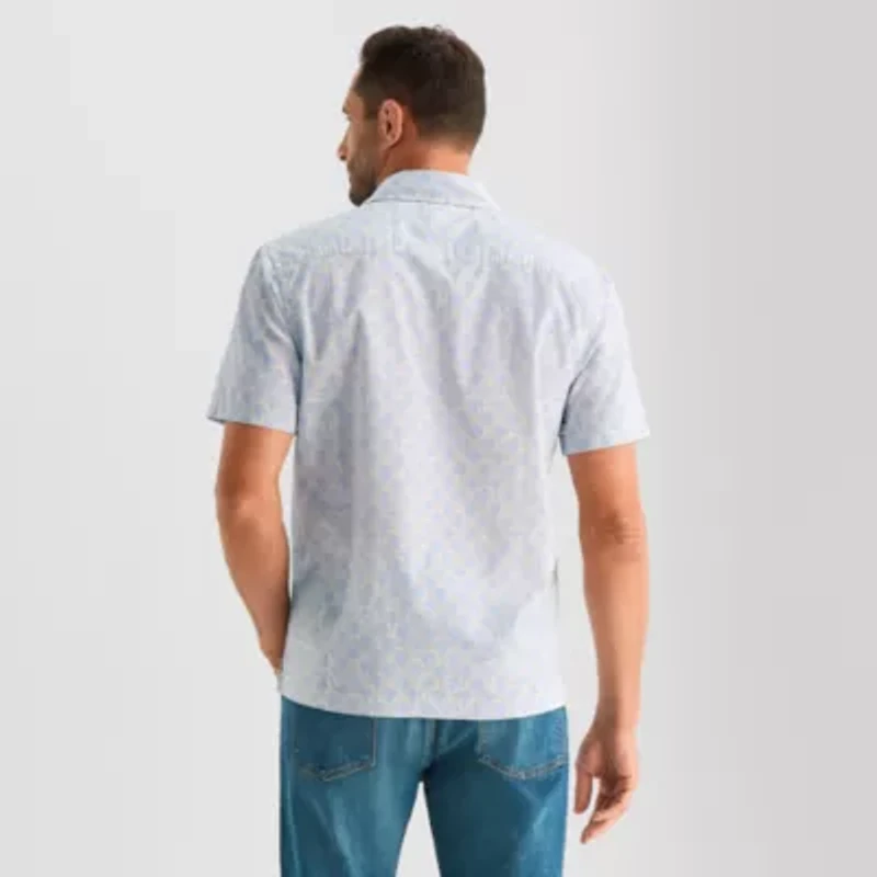 mutual weave Mens Short Sleeve Classic Fit Button-Down Shirt