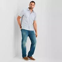 mutual weave Mens Short Sleeve Classic Fit Button-Down Shirt