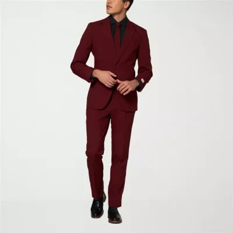 Opposuits Men's Slim Fit Solid Suit & Tie Set