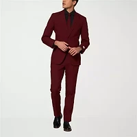 Opposuits Men's Slim Fit Solid Suit & Tie Set