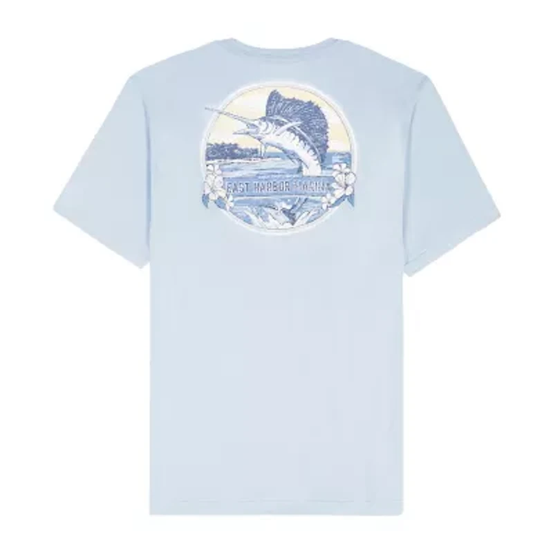 IZOD Saltwater Mens Crew Neck Short Sleeve Classic Fit Big and Tall Graphic T-Shirt