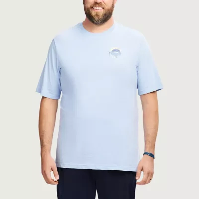 IZOD Saltwater Mens Crew Neck Short Sleeve Classic Fit Big and Tall Graphic T-Shirt