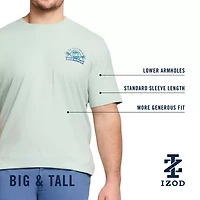 IZOD Saltwater Mens Crew Neck Short Sleeve Classic Fit Big and Tall Graphic T-Shirt