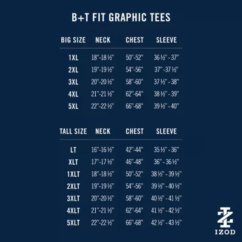 IZOD Saltwater Mens Crew Neck Short Sleeve Classic Fit Big and Tall Graphic T-Shirt