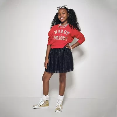 Jingle Ball Girls Mid Rise Mini Skater Skirt