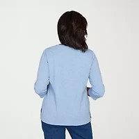 Alfred Dunner Hilton Head Womens V Neck 3/4 Sleeve T-Shirt