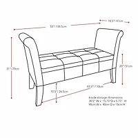 Antonio Rolled-Arm Storage Bench