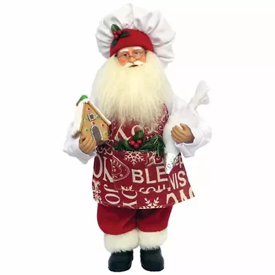 15" Hand Painted Santa Figurine
