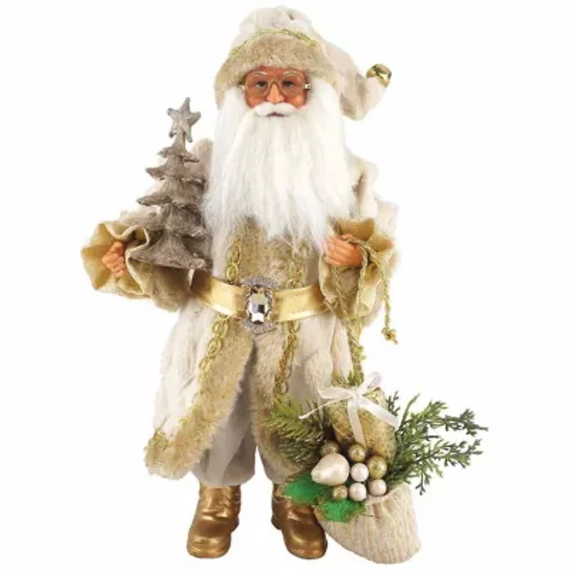 15" Golden Splendor Christmas Santa Figurine