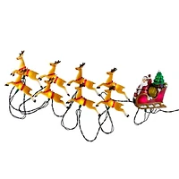 Kurt Adler Santa Sleigh and Eight Reindeer Light Set