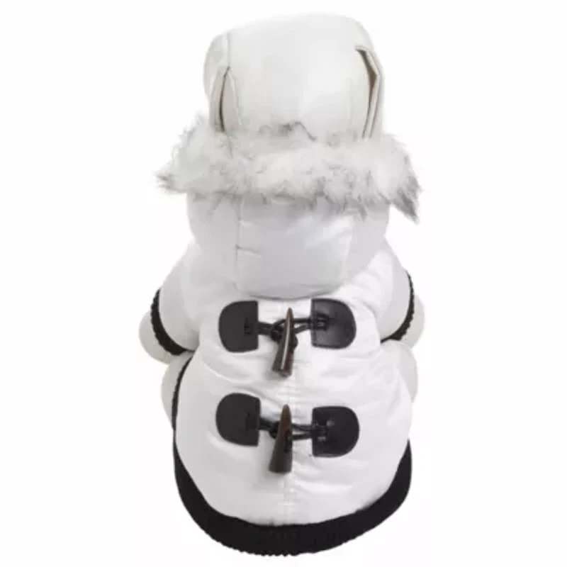 The Pet Life Aspen Winter-White Fashion Parka Coat